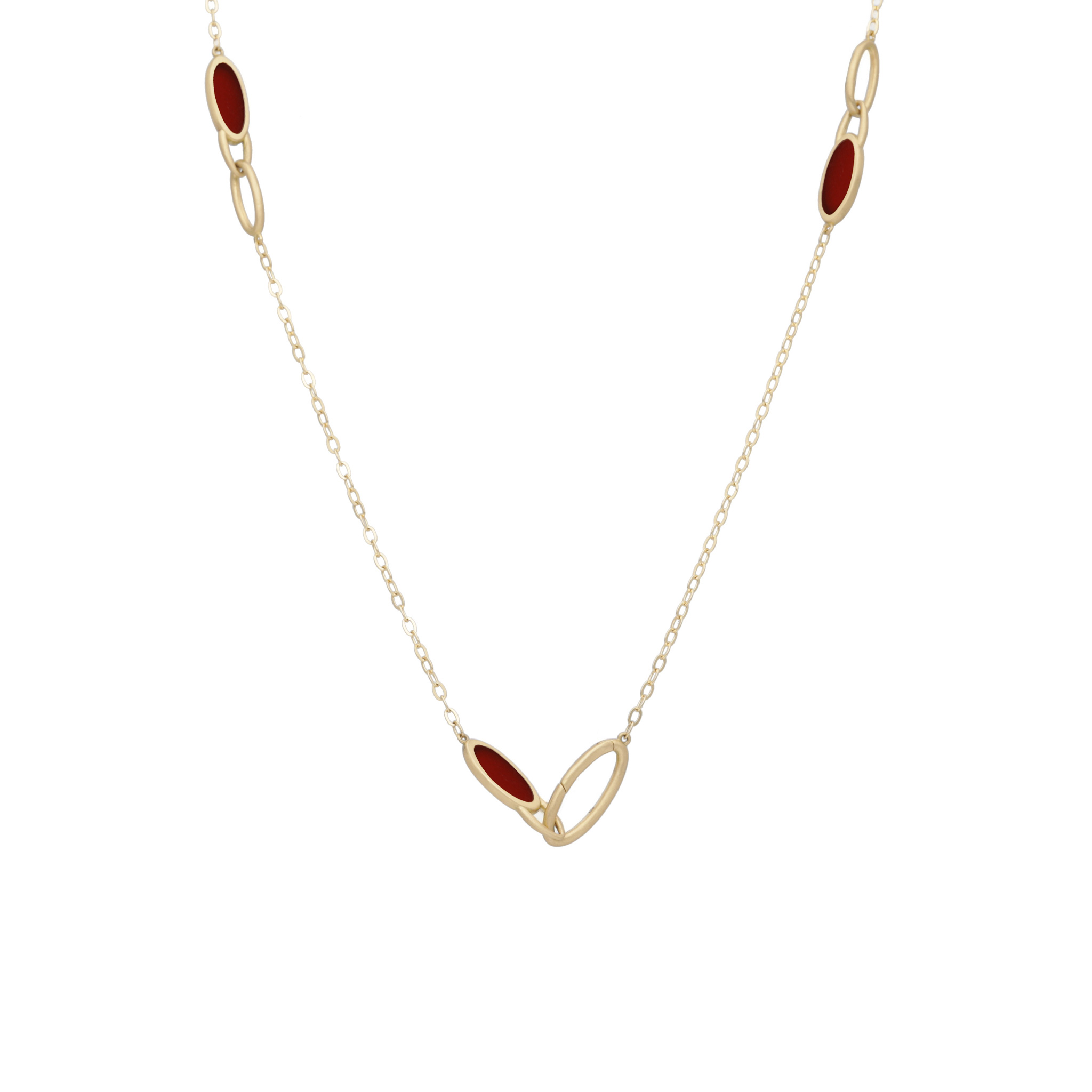 Limited Colors 【Frame】レッドアゲート ステーションネックレス  60cm[K10/K18]