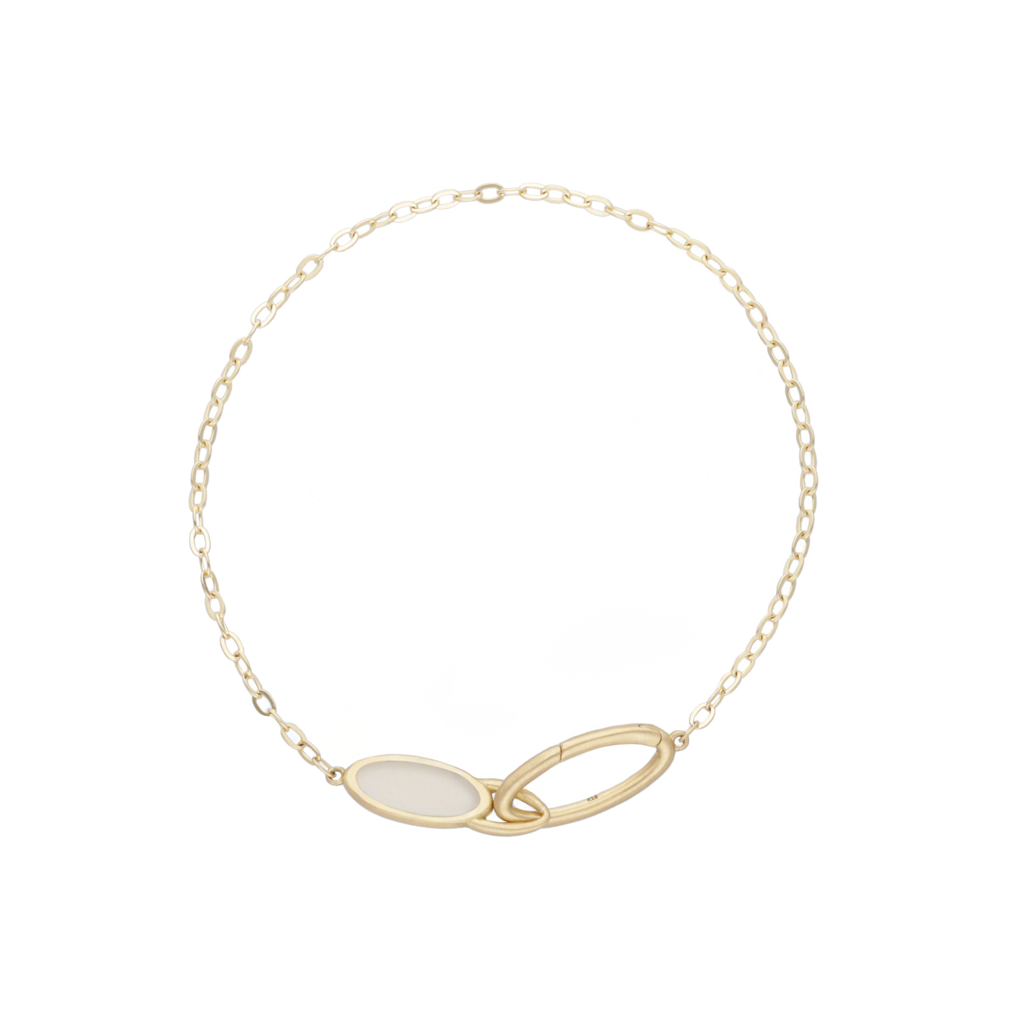 Limited Colors 【Frame】スモーキークォーツ ストーンチェーンブレスレット[K10/K18]