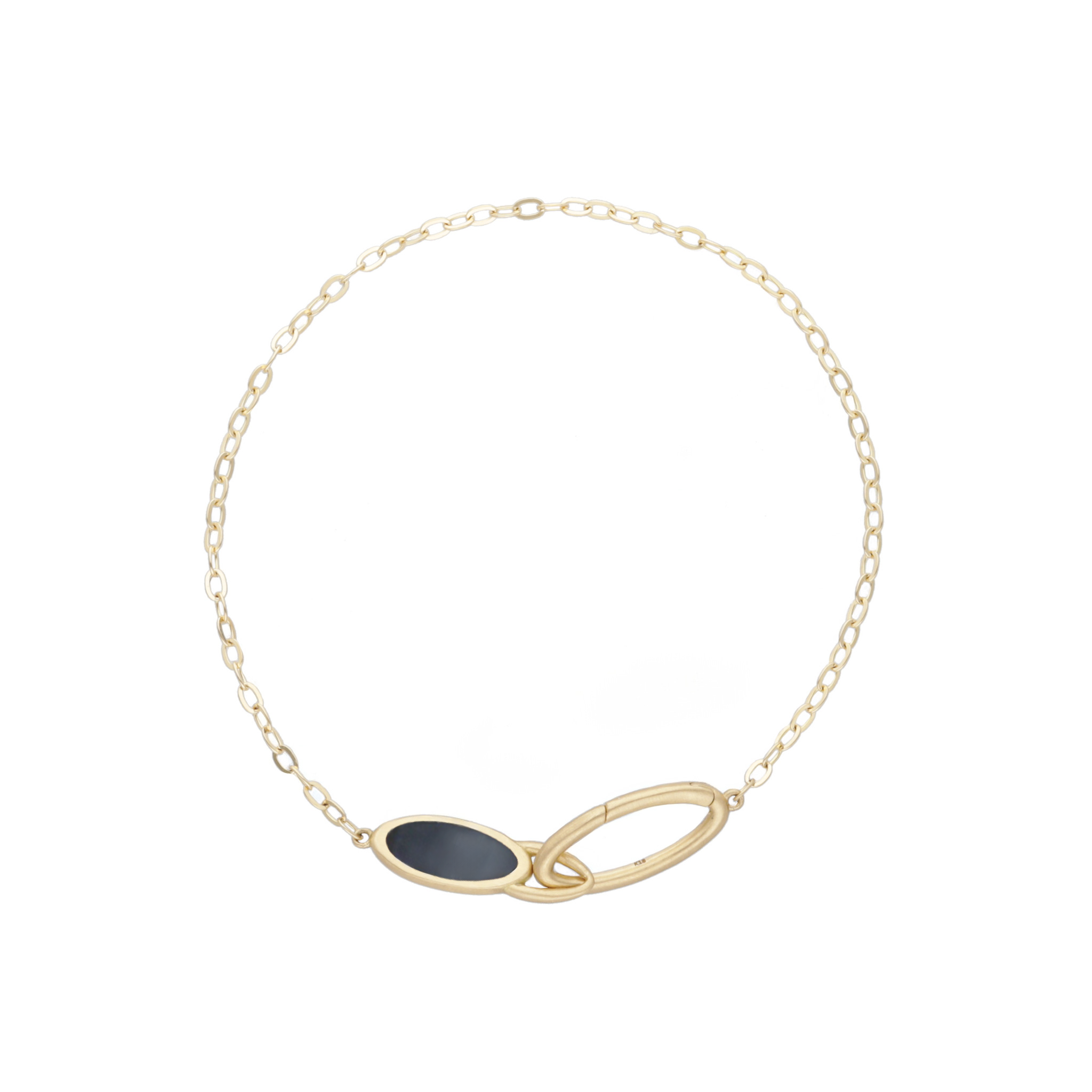 Limited Colors 【Frame】ホークスアイ ストーンチェーンブレスレット[K10/K18]