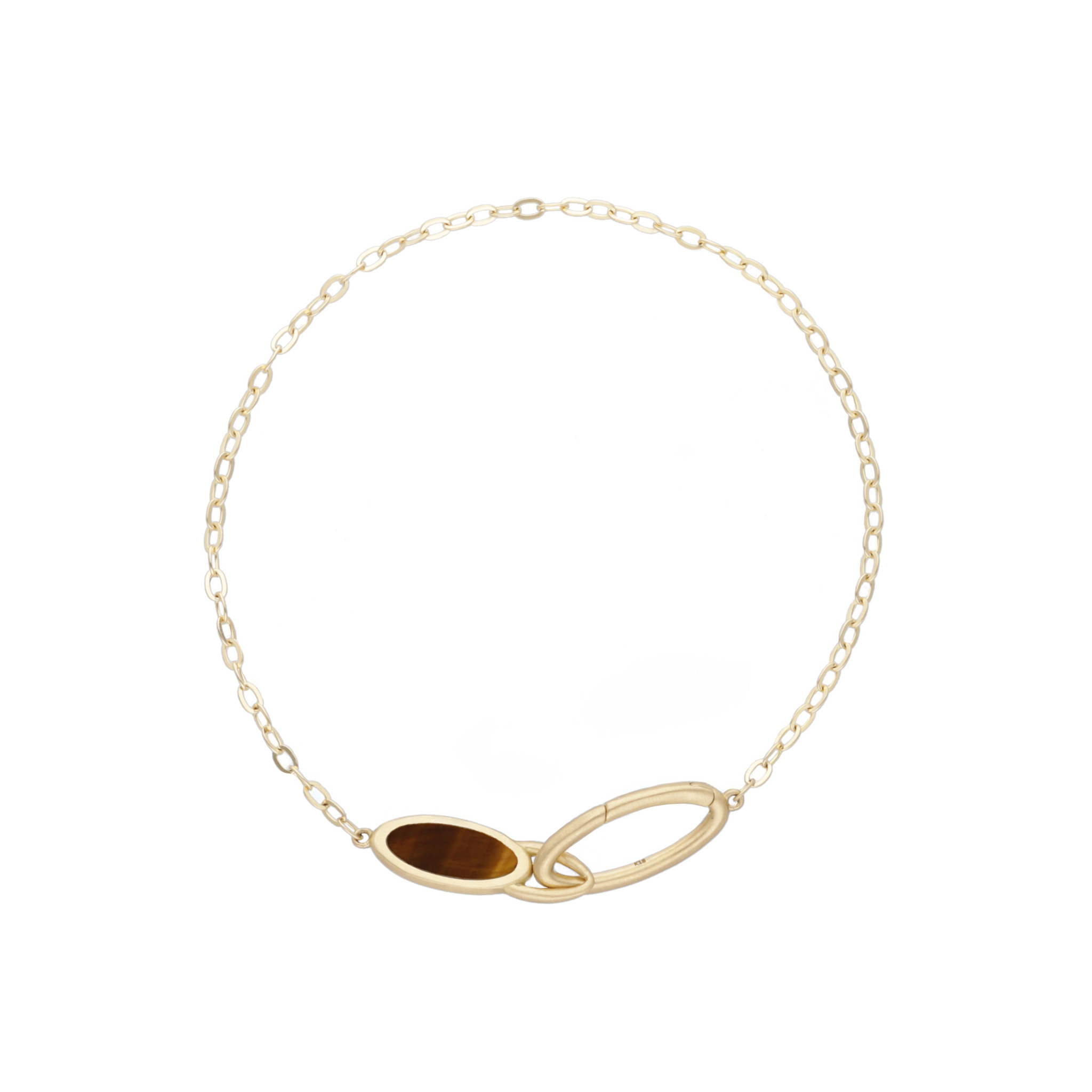 Limited Colors 【Frame】タイガーアイ ストーンチェーンブレスレット[K10/K18]