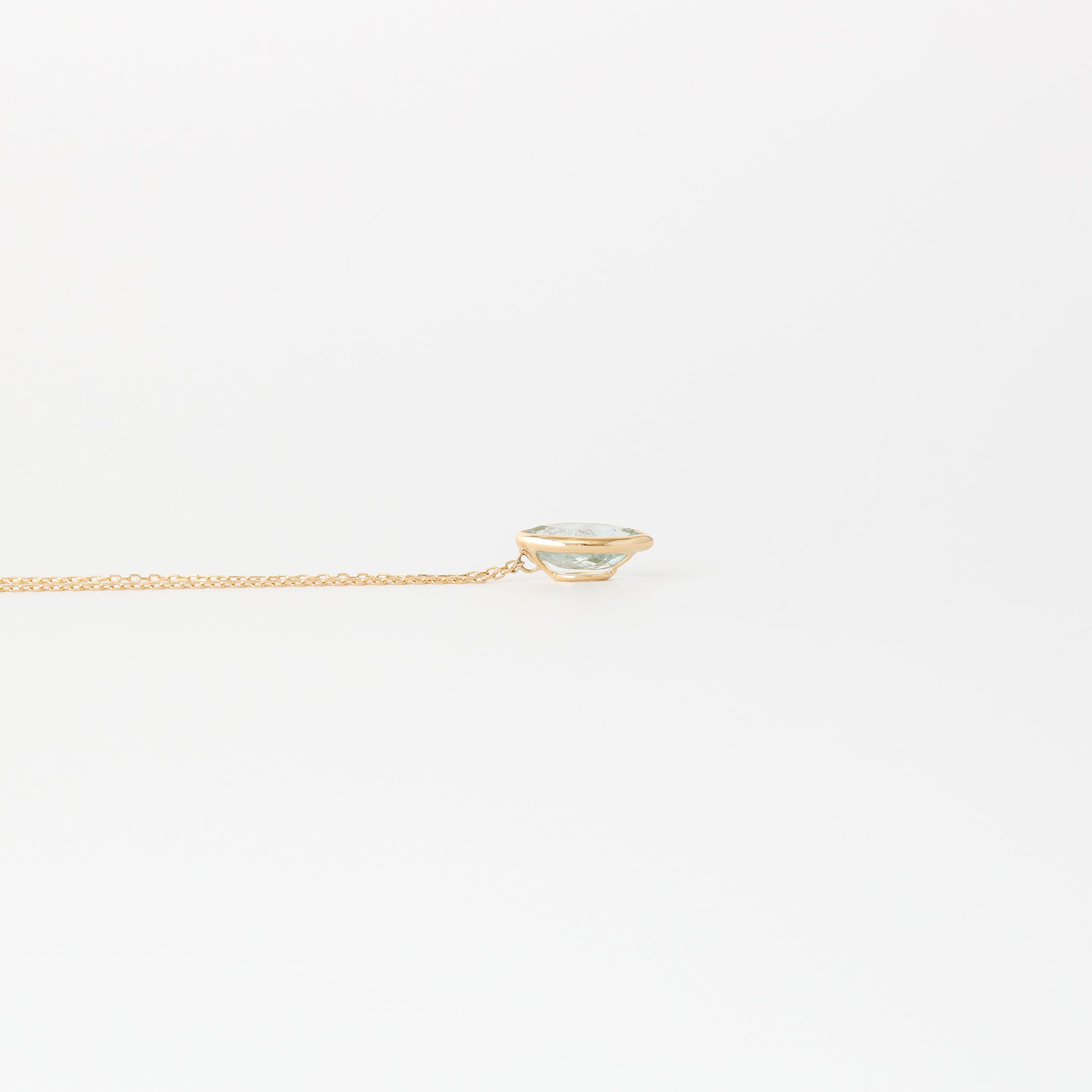 Sashi-com付 アクアマリンサンストーンネックレス [K18]